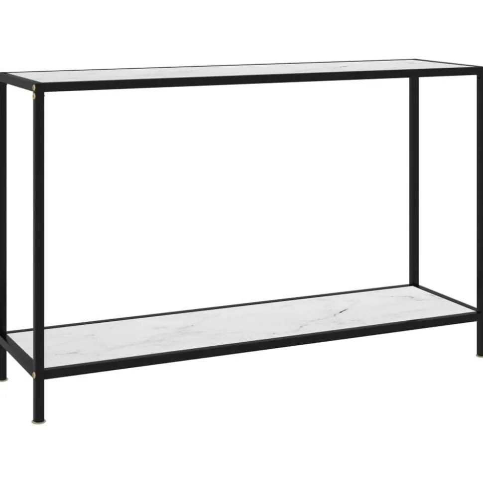 vidaXL Konsolbord vit 120x35x75 cm härdat glas