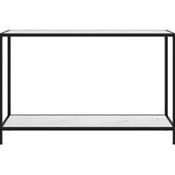 vidaXL Konsolbord vit 120x35x75 cm härdat glas