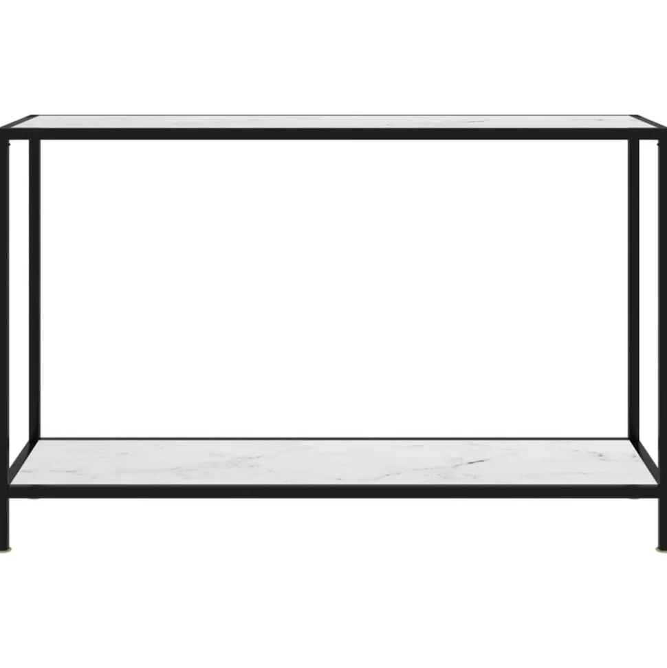 vidaXL Konsolbord vit 120x35x75 cm härdat glas