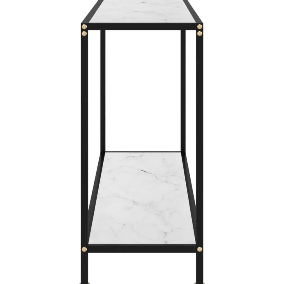 vidaXL Konsolbord vit 120x35x75 cm härdat glas