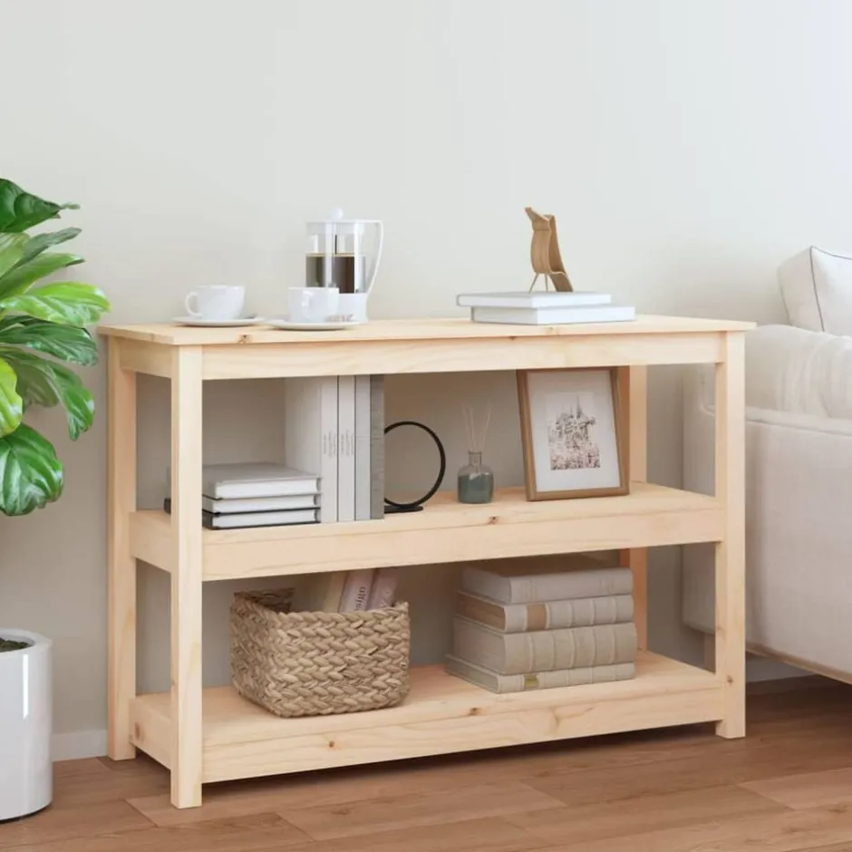 New vidaXL Konsolbord 110x40x74 cm massiv furu Naturfärg