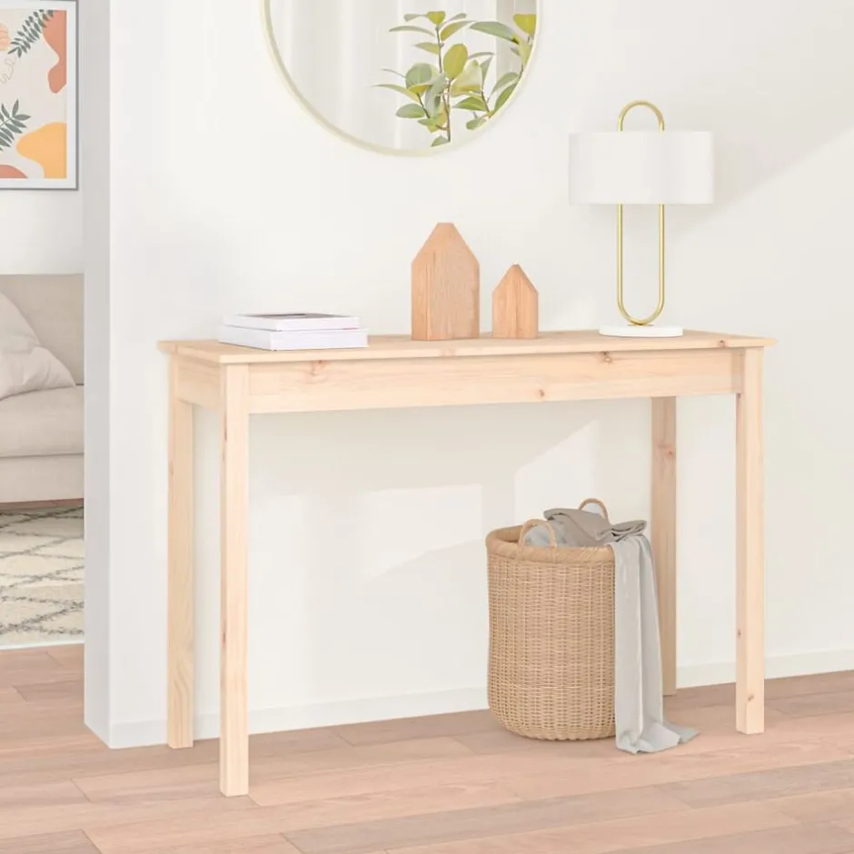 Hot vidaXL Konsolbord 110x40x75 cm massiv furu Naturfärg