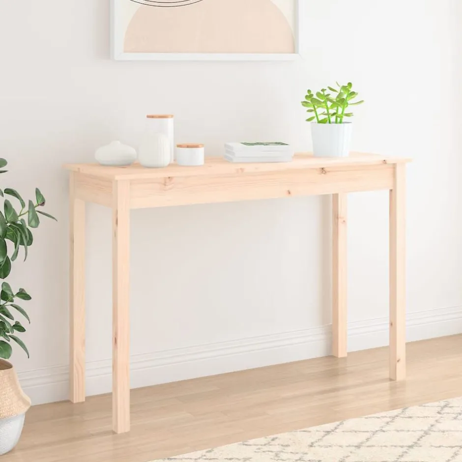 Hot vidaXL Konsolbord 110x40x75 cm massiv furu Naturfärg