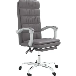 New vidaXL Kontorsstol konstläder Grå