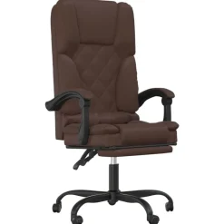 vidaXL Kontorsstol med massage brun konstläder