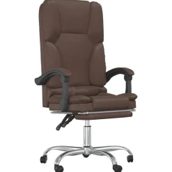Discount vidaXL Kontorsstol med massage konstläder Brun