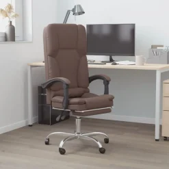 Discount vidaXL Kontorsstol med massage konstläder Brun