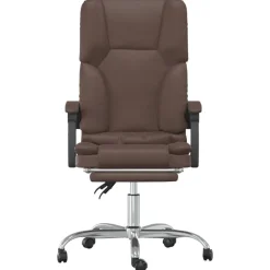 Discount vidaXL Kontorsstol med massage konstläder Brun