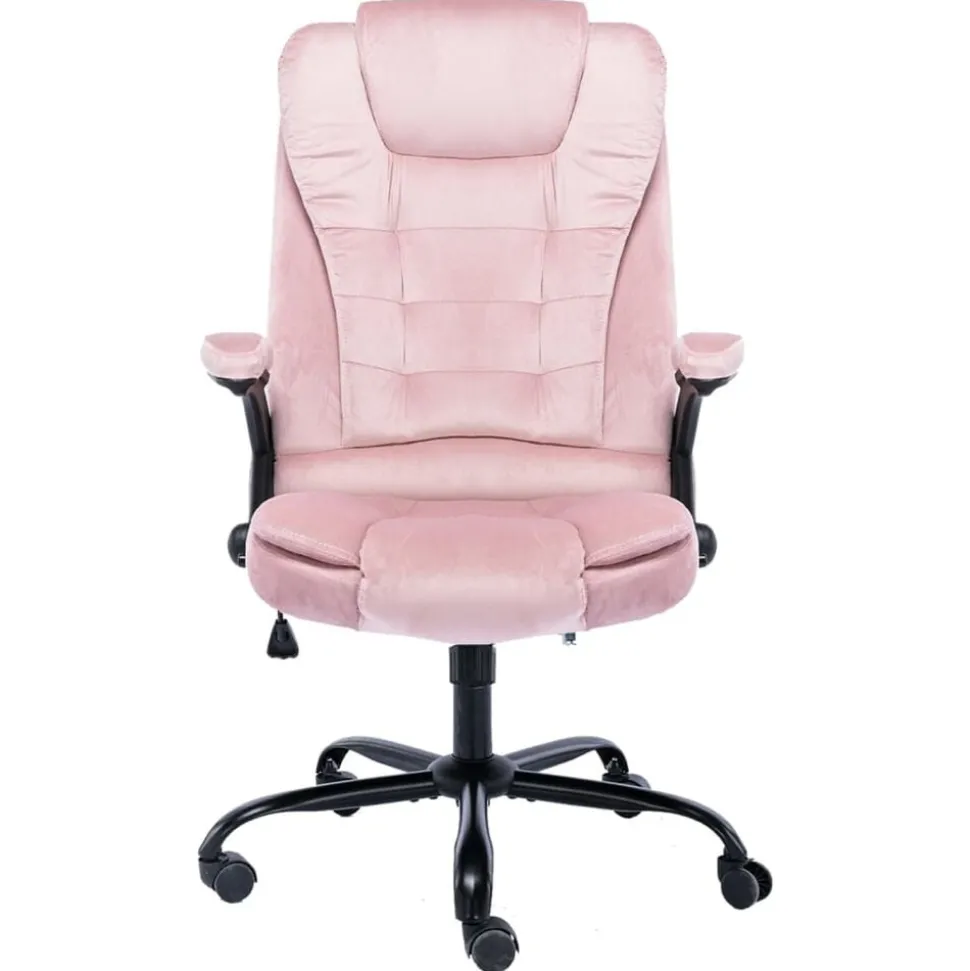 vidaXL Kontorsstol rosa sammet