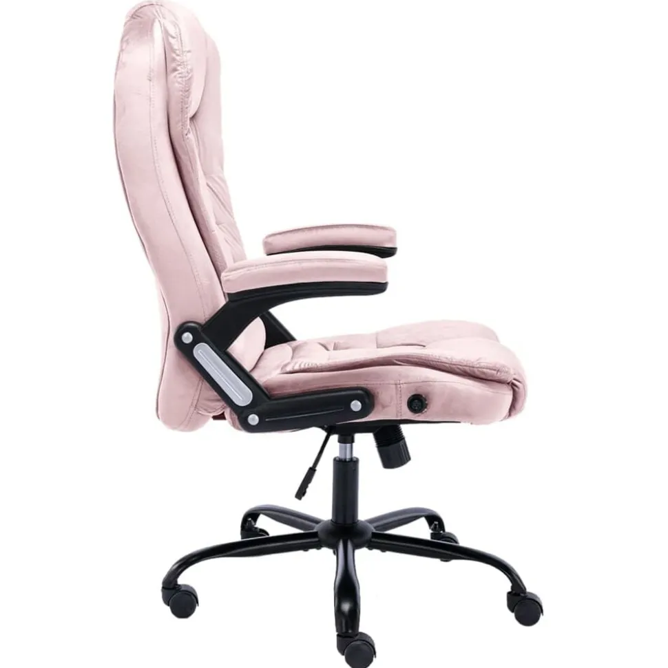 vidaXL Kontorsstol rosa sammet