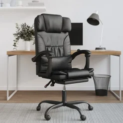 Outlet vidaXL Kontorsstol konstläder Svart