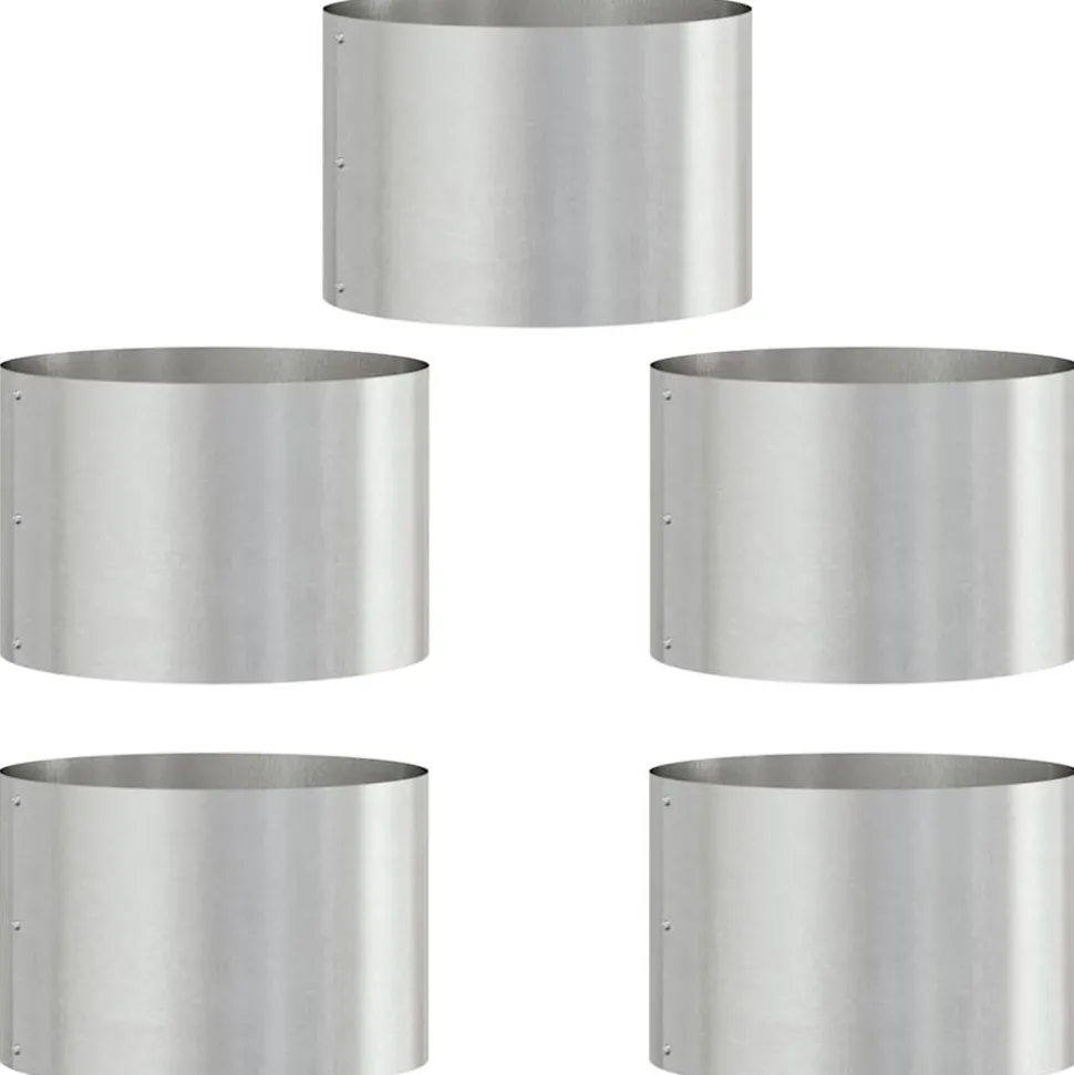 vidaXL Krukring 5 pcs Silver 30 x 30 x 20 cm Rostfritt stål