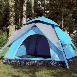 Discount vidaXL Kupoltält 3 personer snabbrest Blå