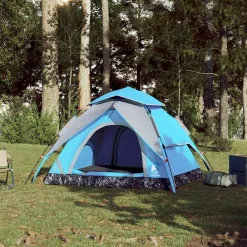 Discount vidaXL Kupoltält 3 personer snabbrest Blå