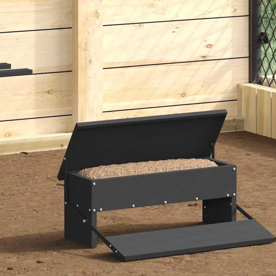 New vidaXL Kyckling Trampmatare 48,5 x 39,5 x 19 cm Kallvalsat Stål Svart