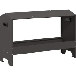 vidaXL Kycklingmatningsränna Svart 81 x 32 x 53,5 cm Kallvalsat Stål