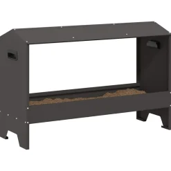 vidaXL Kycklingmatningsränna Svart 81 x 32 x 53,5 cm Kallvalsat Stål