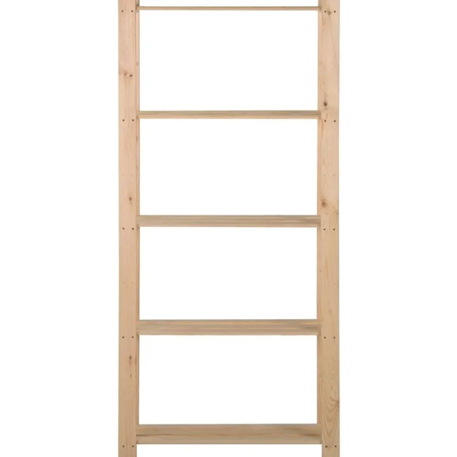 New vidaXL Lagerhylla 5 hyllplan 80x28,5x170 cm massiv furu Naturfärg