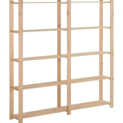 Sale vidaXL Lagerhylla 5 hyllplan 170x28,5x170 cm massivt granträ Naturfärg