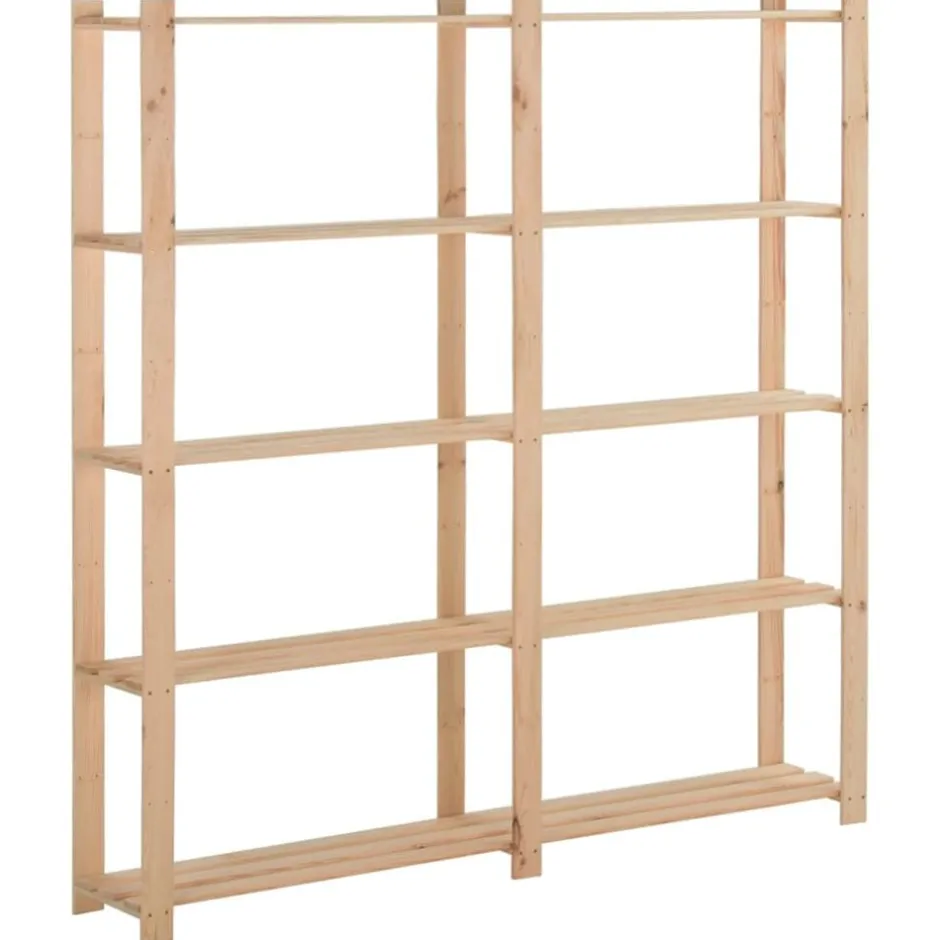 Sale vidaXL Lagerhylla 5 hyllplan 170x28,5x170 cm massivt granträ Naturfärg