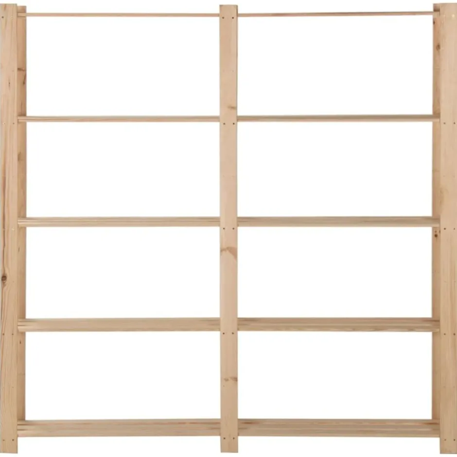 Sale vidaXL Lagerhylla 5 hyllplan 170x28,5x170 cm massivt granträ Naturfärg