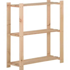 vidaXL Lagerhylla 3 hyllplan 80x28,5x90 cm massiv furu