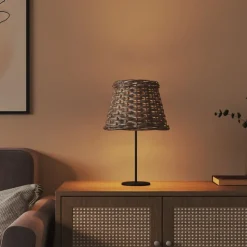vidaXL Lampskärm brun Ø15x12 cm korgmaterial