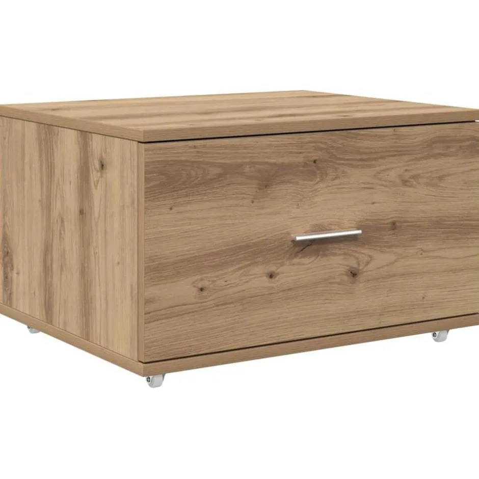 Sale vidaXL Lådans skåp med hjul 55 x 45 x 31 cm artisan ek