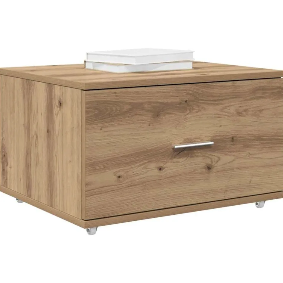 Sale vidaXL Lådans skåp med hjul 55 x 45 x 31 cm artisan ek