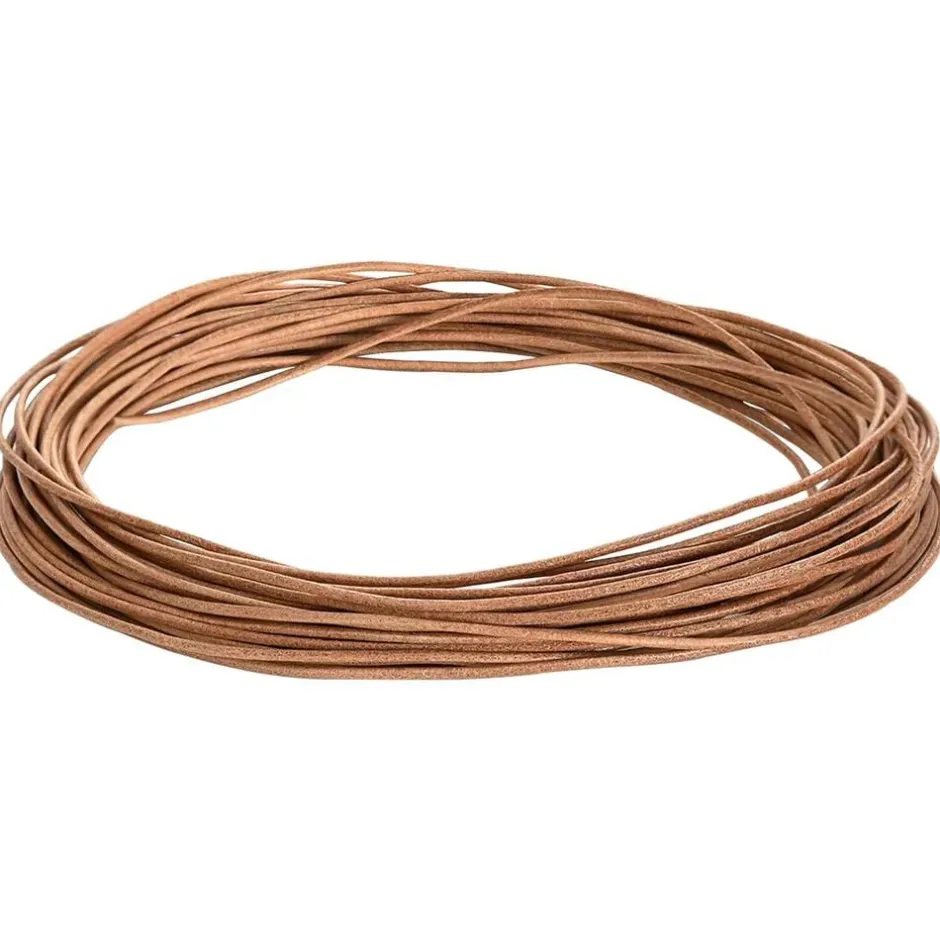 vidaXL Läder Snöre Ø1 mm x 5 m Skinn Brun