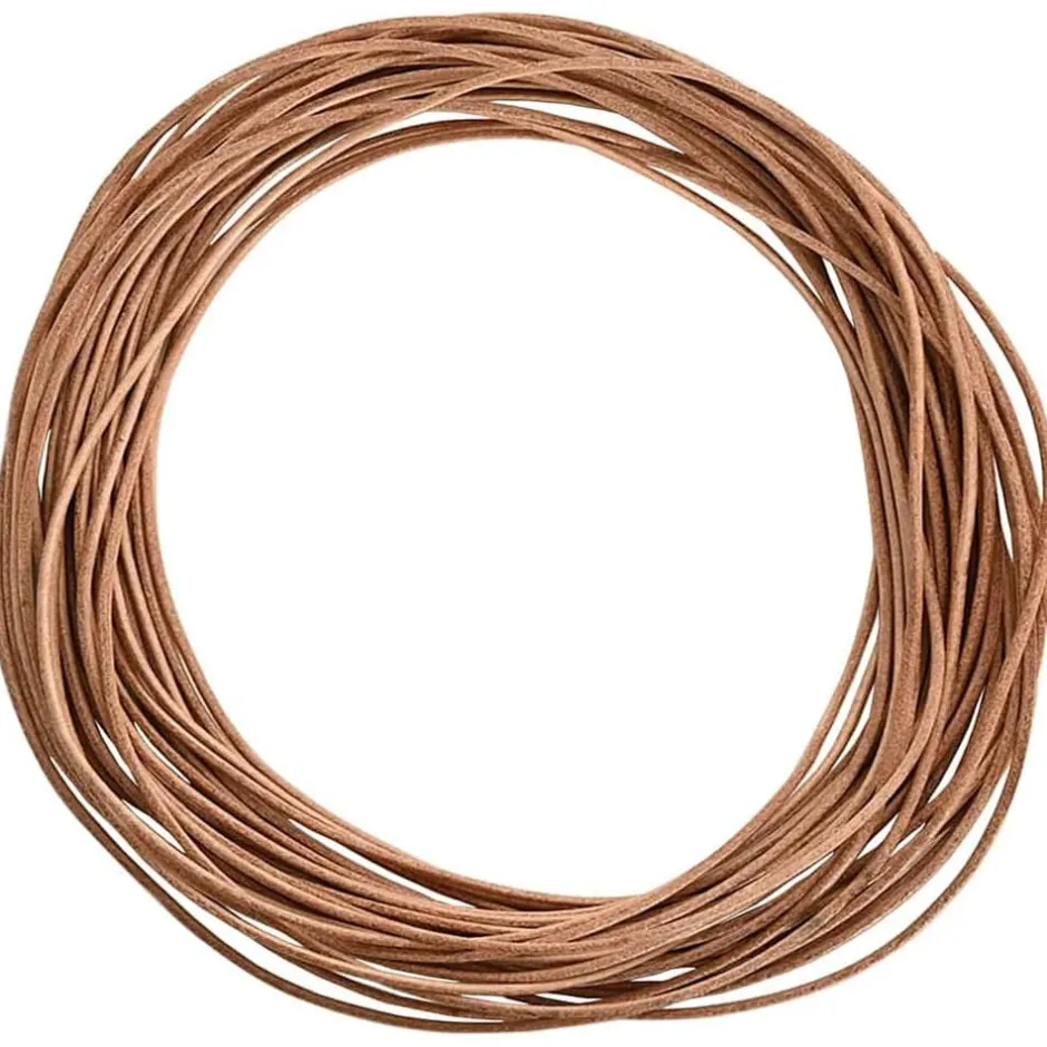 vidaXL Läder Snöre Ø1 mm x 5 m Skinn Brun