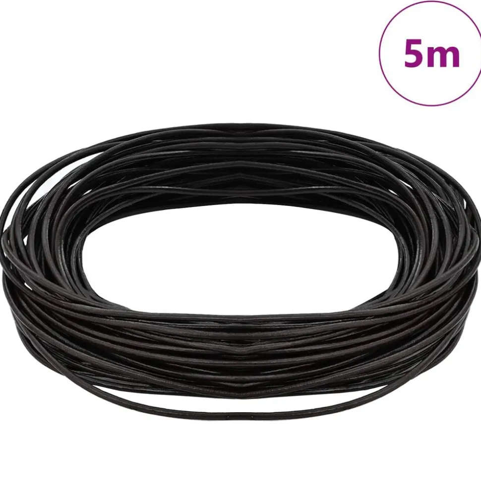vidaXL Läder Snöre Mörkbrun Ø1 mm x 5 m Skinn