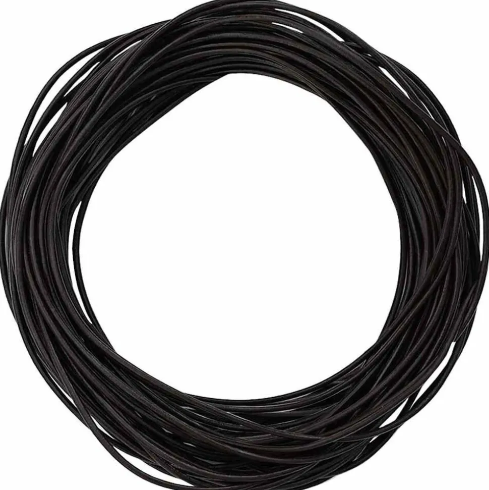 vidaXL Läder Snöre Mörkbrun Ø1 mm x 5 m Skinn