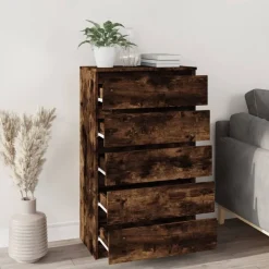 Hot vidaXL Lådskåp 60x36x103 cm konstruerat trä Rökfärgad ek