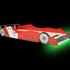 vidaXL LED Barnsäng racerbil 90x200 cm röd