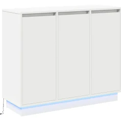 vidaXL LED-sido bord Vit 90 x 32 x 75 cm Konstruerat trä