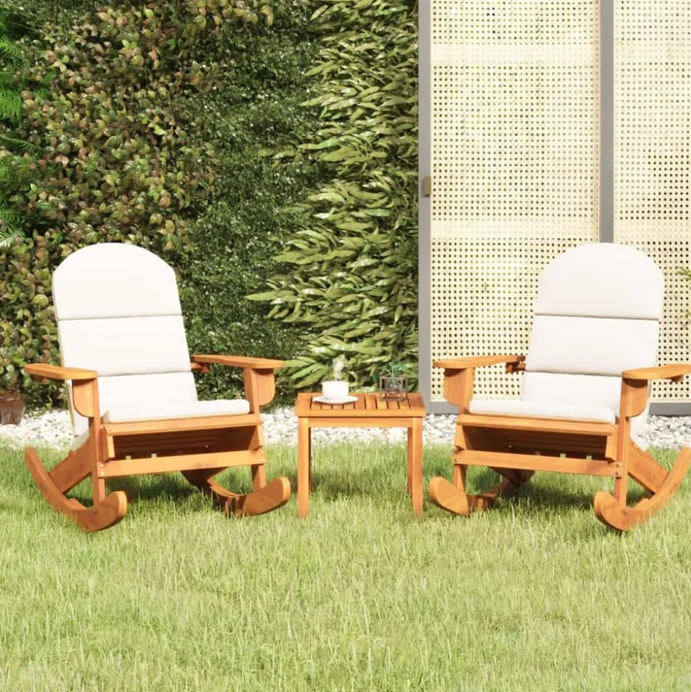 vidaXL Loungegrupp för trädgården 3 delar massivt akaciaträ
