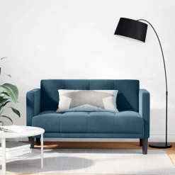 Outlet vidaXL Loveseat soffa 111 cm sammet Blå
