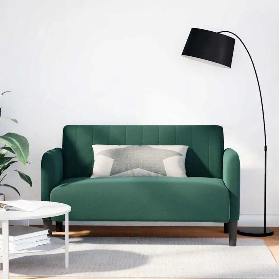 Clearance vidaXL Loveseat soffa 109 cm sammet Mörkgrön