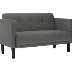 vidaXL Loveseat soffa mörkgrå 111 cm tyg