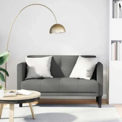 vidaXL Loveseat soffa mörkgrå 111 cm tyg