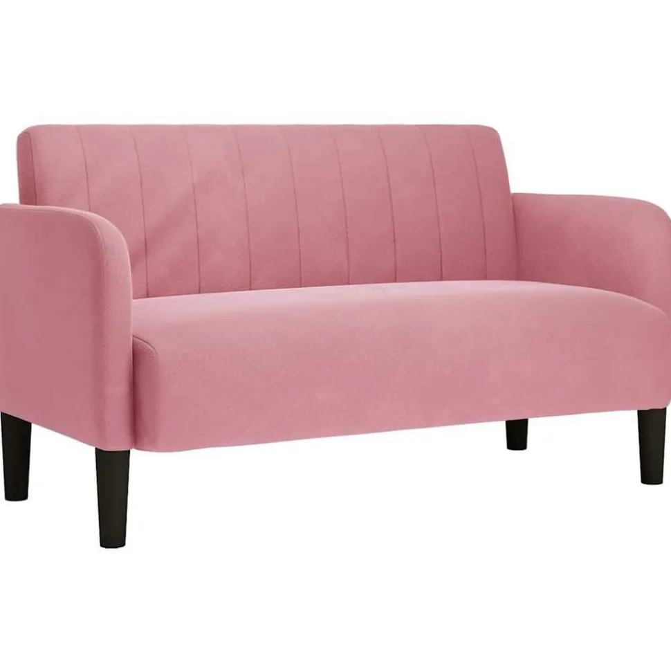 vidaXL Loveseat soffa rosa 109 cm sammet