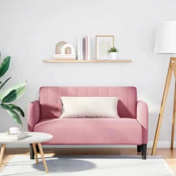 vidaXL Loveseat soffa rosa 109 cm sammet