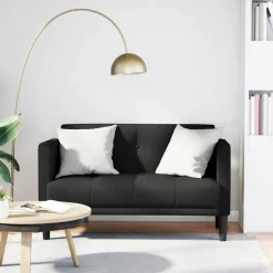 Best vidaXL Loveseat soffa 111 cm tyg Svart