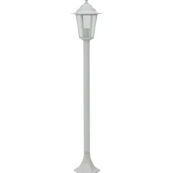 New vidaXL Lyktstolpar för trädgård 6 st E27 110 cm aluminium Vit