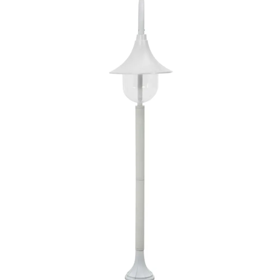 vidaXL Lyktstolpe för trädgård E27 120 cm aluminium vit