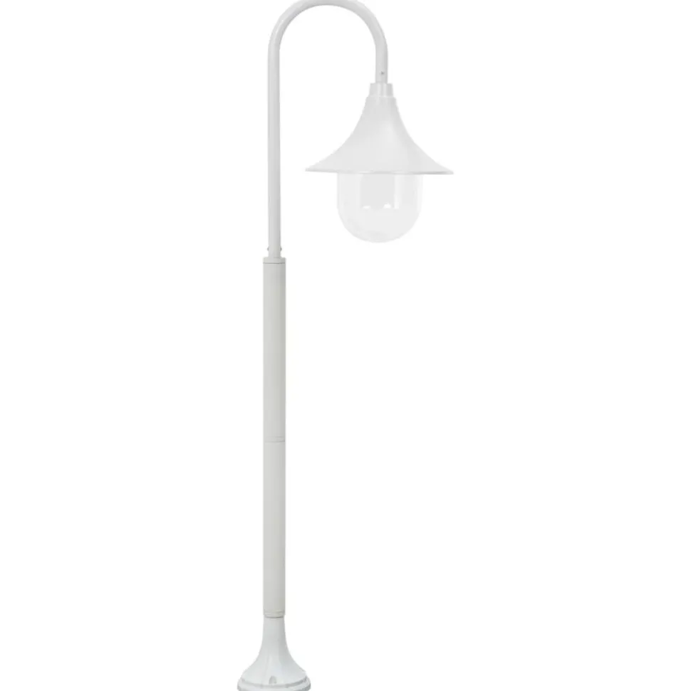 vidaXL Lyktstolpe för trädgård E27 120 cm aluminium vit