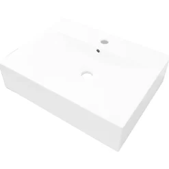 Clearance vidaXL Lyxigt rektangulärt handfat 60 x 46 cm keramiskt Vit