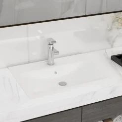 Clearance vidaXL Lyxigt rektangulärt handfat 60 x 46 cm keramiskt Vit