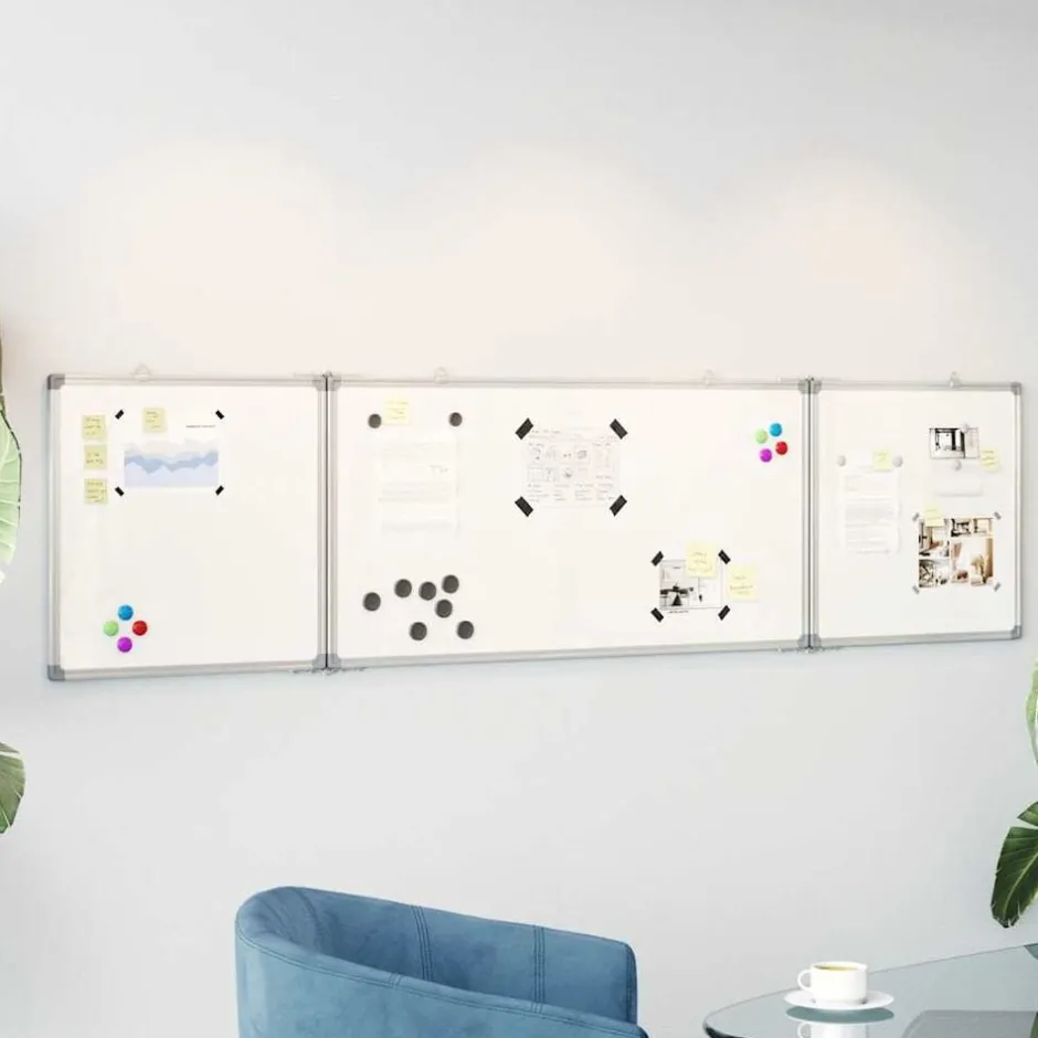Clearance vidaXL Magnetisk whiteboard hopfällbar 160x40x1,7 cm aluminium